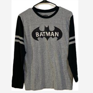 Official Batman T-Shirt Boys Size XXL Gray / Black Graphics Cotton/Poly Blend